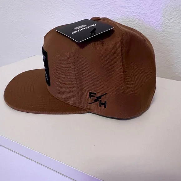 FastHouse Brown and Black Snapback Hat with Patch - Picture 2 of 5